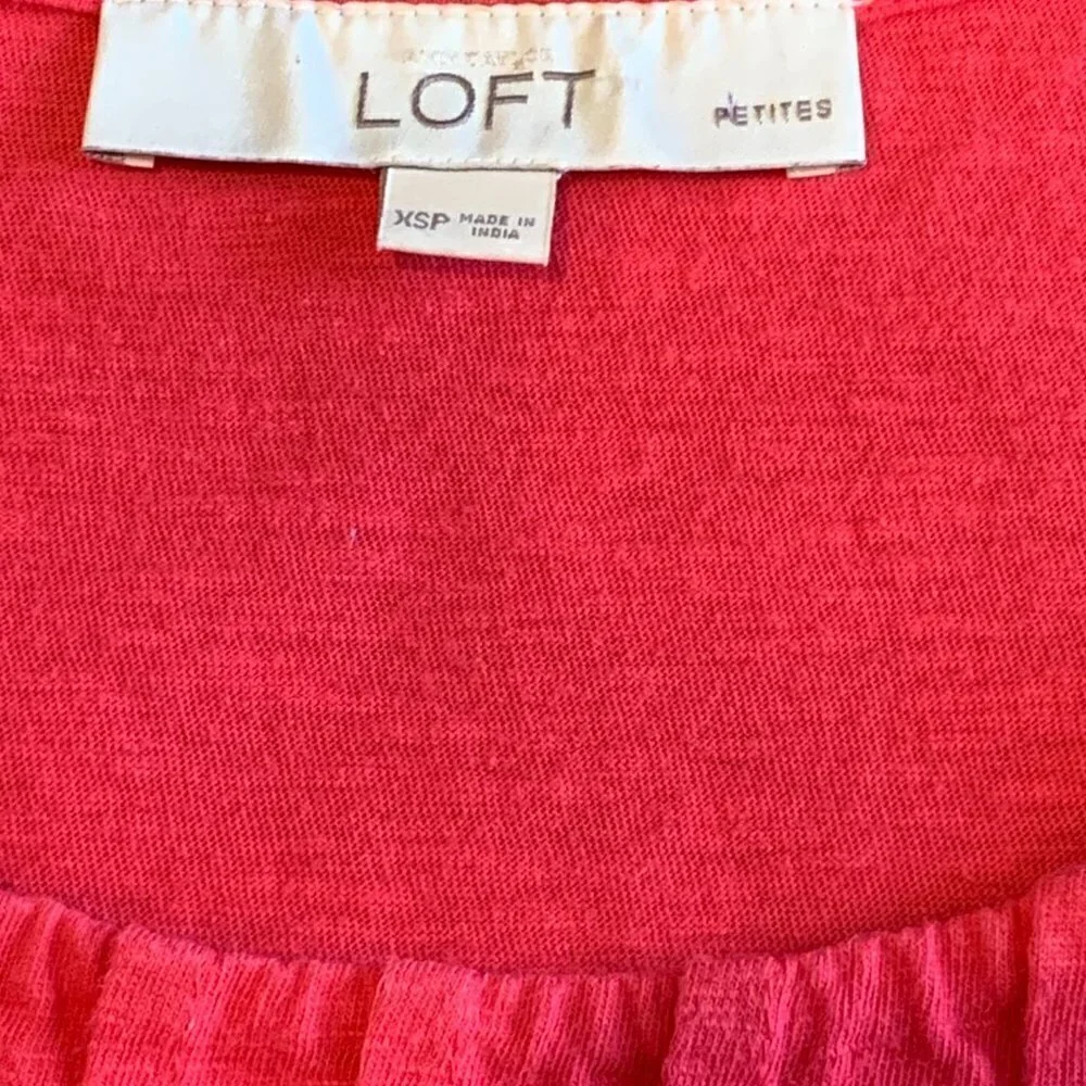 Ann Taylor LOFT Cotton Slub Knit Sleeveless Dress Tie Waist Sz XSP #109G - Picture 7 of 9